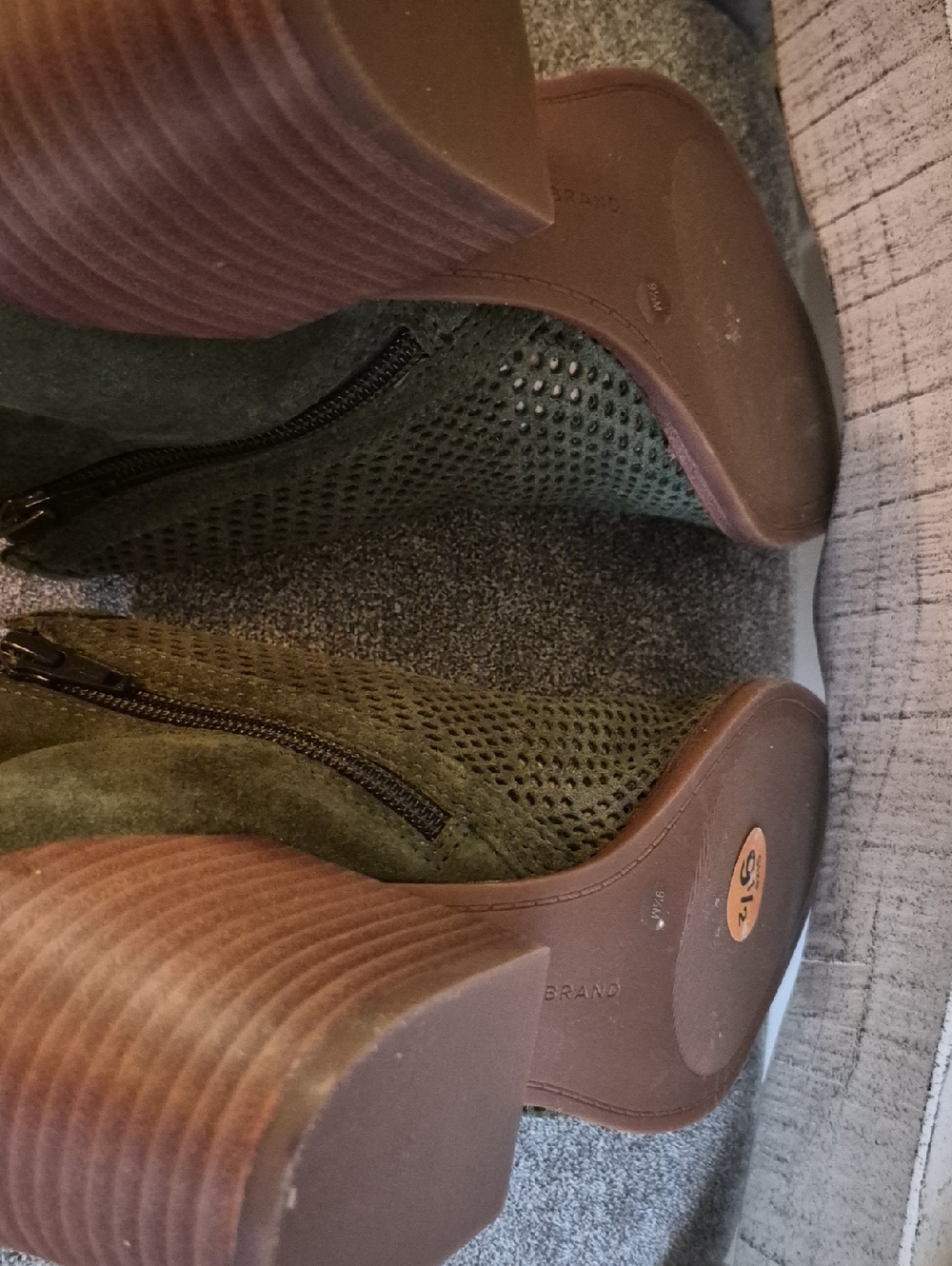 Lucky Brand Olive Green Perforated Suede Chukka Boots - Picture 2 of 3